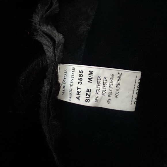 ITALIAN VEST FAUX LEATHER FAUX FUR BLACK - Picture 6 of 9